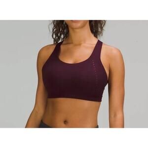 Lululemon AirSupport High Support Sports Bra Plum 36C Adjustable Running Bra